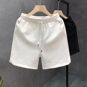 Nuevos pantalones cortos casuales de verano para hombre, estilo inglés moderno, holgados, talla grande, deportivos, tipo cargo, con cordón, diseño de 5 puntos. - Product Image 1