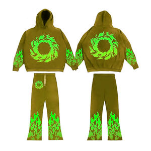 Heavyweight Custom Logo Sweat Suits Cotton Hoodie Tracksuits Thick Fabric French Terry Hoodies and <b>Sweatpants</b> <b>Set</b> for Men - Product Image 4