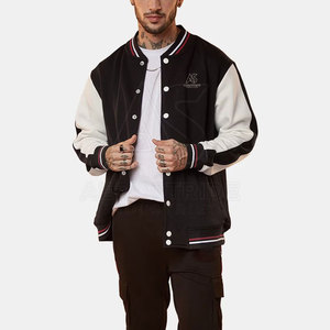 Veste d'hiver décontractée style varsity en laine avec col montant, tissu confortable, léger et écologique pour un usage quotidien - Product Image 3