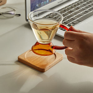 Handmade Rubber Wood Coasters Creative Wood Laser Engraved Eco Friendly Anti slip Heat-insulating Boxes High Quality Natural - Product Image 4