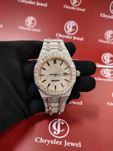 Moissanite Diamond Iced Montre Analogique en Acier Inoxydable VVS Clarté Unisexe Hommes Femmes Personnalisé Luxe Automatique Mécanique - Product Image 2