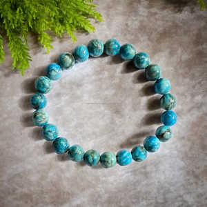 African <b>Turquoise</b> Natural Gemstone <b>Beaded</b> Stretch Bracelet Dark Blue Green Crystal Jewelry for Men Women Wholesale Custom Design - Product Image 5