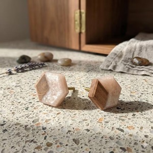Deurknoppen Knop van hout en hars Kast Lade Deurknop Meubelgrepen Knoppen Decoratief handvat - Product Image 3