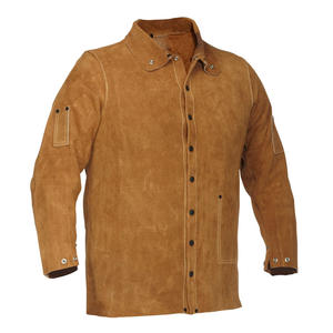 Chaqueta de Soldadura de Cuero Vacuno, Ropa de Trabajo para Soldadura y Pulido, Chaqueta de Soldadura de Cuero Flor, Chaqueta Protectora Ignífuga - Product Image 1