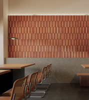 Carrelage en mosaïque de briques rouges à double nervure, style moderne, revêtement mural extérieur pour la décoration de la façade de la maison