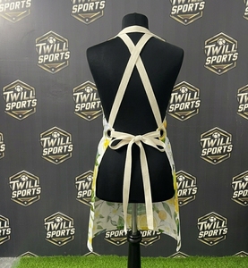 Tablier en coton avec imprimé citron et floral, sangle de cou réglable et liens à nouer à la taille, tablier de cuisine pour femme - Product Image 3