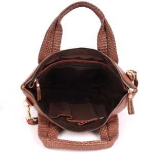 Bolso de Mano de Cuero Tejido Marrón para Mujer, Bolso de Hombro Vintage con Correa Cruzada, Bolso de Cuero Genuino Suave, Regalo para el Trabajo - Product Image 3