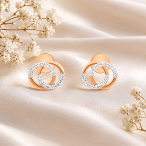 Boucles d'oreilles en or rose et diamants pour femmes, bijoux de luxe, boucles d'oreilles fines pour mariage, or 10K, 14K, 18K, argent 925 et 935 - Product Image 1