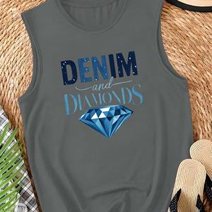 DENIM and DIAMONDS Camisetas sin mangas informales para mujer con frente de punto - Product Image 2