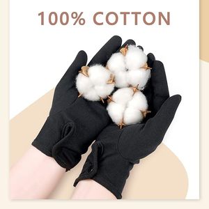 Guantes Formales Negros de Algodón con Cierre a Presión para Traje de Esmoquin, Guantes para Ceremonias y Eventos - Product Image 5