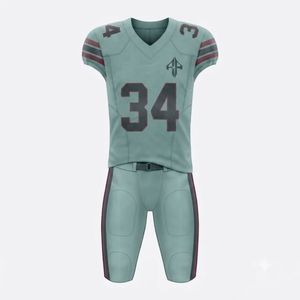 Nouvel ensemble d'uniformes de football américain pour hommes, col en V, impression par sublimation, 100 % polyester, toutes saisons, coupe ajustée RIVIAN ATLANTIC - Product Image 2