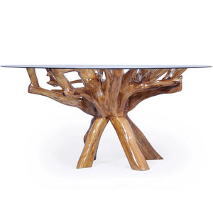 โต๊ะกาแฟไม้สักแท้ธรรมชาติ ดีไซน์ศิลปะ ออร์แกนิค เป็นมิตรกับสิ่งแวดล้อม ทนทาน พร้อมท็อปกระจกใส สำหรับตกแต่งภายใน - Product Image 4