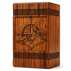 Wooden Urn Keepsake <b>Box</b> Carved Compass <b>Memorial</b> Ash Container Decorative Cremation Keepsake Case - Product Image 1