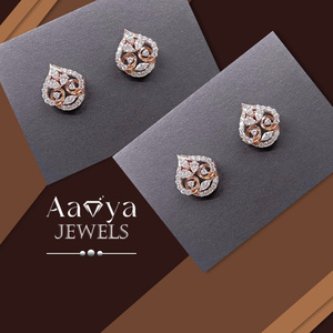 Boucles d'oreilles en diamant, or blanc, boucles d'oreilles pendantes en diamant pour femmes, look élégant, acheter directement auprès d'un fournisseur de confiance - Product Image 2
