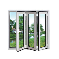 Fenêtre en verre pliante en aluminium sur mesure avec panneaux pliants à profil fin pour les maisons, les bureaux, les salles d'exposition et les cafés
