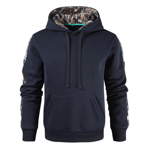 Sweat-shirt à capuche gris pour homme avec manches et doublure camouflage, vêtement décontracté pour l'extérieur - Product Image 5