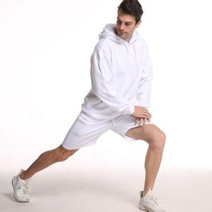 Men's White Hooded <b>Tracksuit</b> Set Cotton Casual Shorts Full Sleeve Summer Solid Color Good Quality Tracksuir For Man - Product Image 6