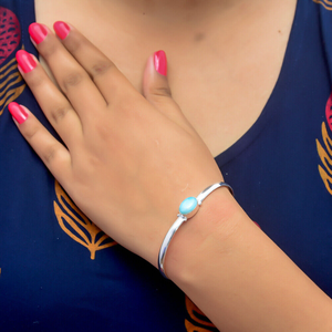 Blue Larimar <b>Bracelet</b> <b>Cuff</b> 925 Sterling <b>Silver</b> 7-8" Adjustable <b>Cuff</b> Gemstone Jewelry Gift for Her - Product Image 3