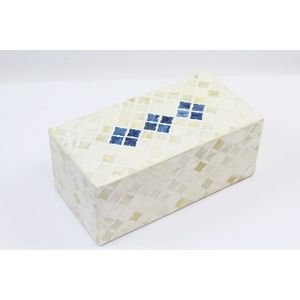 Organisateur de bijoux élégant en bois et résine avec incrustations artistiques - Product Image 2