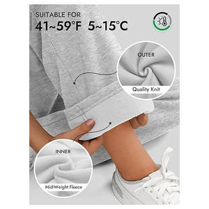 Pantalones deportivos para mujer, holgados, de pierna ancha, con forro polar, de corte recto, de cintura alta, cómodos para estar en casa - Product Image 2