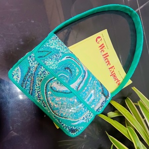 Sacs de rangement pour vêtements faits à la main, brodés de perles violettes, motif tortue de mer, écologiques, durables, 100% coton, pour bijoux - Product Image 5