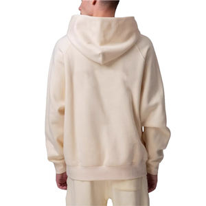 เสื้อฮู้ดดี้วินเทจสีเบจคุณภาพสูง ผ้าเฟรนช์เทอร์รี่ ทรงโอเวอร์ไซส์ สำหรับผู้ชายและผู้หญิง ซิปหนา 440gsm รับสกรีนลายตามสั่ง - Product Image 5