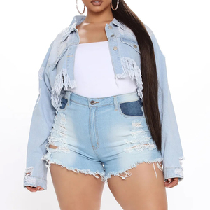 Shorts de Mezclilla de Alta Calidad para Mujer, Estilo Urbano, Elásticos, Transpirables, Corte Regular, Color Sólido, Ecológicos, de Secado Rápido, Precio Razonable - Product Image 1