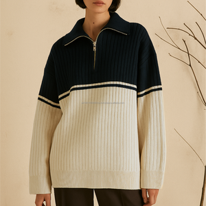 Wholesale Custom Logo Design OEM ODM Long Sleeve <b>Polo</b> <b>Neck</b> Cable Brown Men's Acrylic Knitted Quick Dry Breathable Winter - Product Image 6
