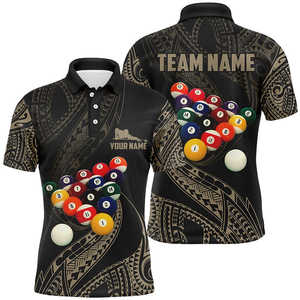 Chemises d'équipe de billard personnalisées en coton 100 % imprimées par transfert thermique pour hommes, idéales pour les tournois de billard et de snooker – Vente en gros - Product Image 6