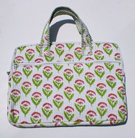 Sac à dos pour ordinateur portable en coton matelassé imprimé à la main - Portable, grande capacité et léger