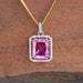 Pink Moissanite Geometric 14K Gold Pendant Necklace Radiant Cut Unisex Anniversary Birthday <b>Gift</b> - Product Image 6
