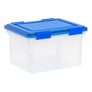 32 Qt. Clear Plastic Storage Bins with Sealed Gasket Lids Legal Size <b>File</b> <b>Boxes</b> - Product Image 1