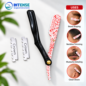 Salon Hair Styling <b>Razor</b> Professional Barber Hair Cutting Thinning <b>Razor</b> Folding <b>Straight</b> <b>Razor</b> with Replaceable <b>Blade</b> - Product Image 2