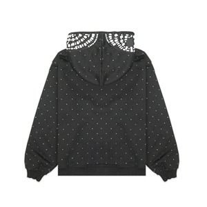Custom Black Rhinestone Hoodie Men's Pullover Sweatshirt <b>Studded</b> Streetwear Oversized Hoodie Manufacturer Wholesale <b>Clothing</b> - Product Image 3