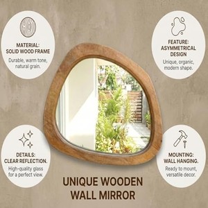 Mango Wood Asymmetrical Sunburst <b>Mirror</b> Wholesale | Jodhpur Artisan Handcrafted - Product Image 3