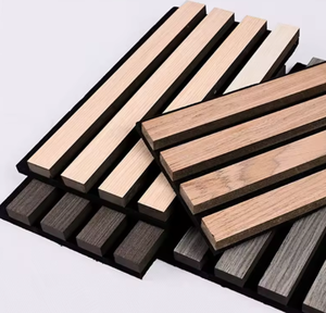 แผ่นผนังอะคูสติกโพลีเอสเตอร์ MDF ลายร่องตรง สำหรับงานศิลปะสถาปัตยกรรม 3 มิติสมัยใหม่ เป็นมิตรกับสิ่งแวดล้อม ใช้สำหรับตกแต่งผนัง ตู้เก็บของ และหุ้มผนัง - Product Image 1