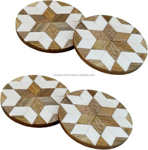 Wooden And Resin Popular Cup Coaster with Unique Resin Inlay Design Classic Kitchen Work Tea Cup <b>Coffee</b> <b>Pads</b> & Beer Mat - Product Image 6