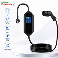 Chargeur EV portable Powermerry 3,5 kW 16A Type 2 230Vac avec logo personnalisé, câble et emballage pour les acheteurs européens OEM ODM