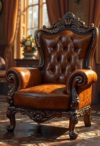 Nouvelle chaise trône à dossier haut en bois, fabriquée avec du bois de qualité supérieure - Product Image 1