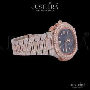 Reloj de Lujo para Pareja, Automático, Multifuncional, con Diamantes Moissanite VVS de Alta Calidad, Venta al Por Mayor de Fabricante Indio - Product Image 5