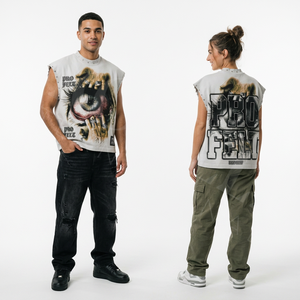 Whole Sale Cheap Price Custom Printed Design Sleeveless Tank Top Men Streetwear Oversized Cotton Summer Trendy Fashion Shirt - Product Image 2