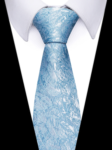 Corbata de Seda Clásica de 8 cm con Rayas Azules para Hombre, Accesorios para Traje, Ideal para Bodas, Trabajo, Cumpleaños, Regalo - Product Image 5