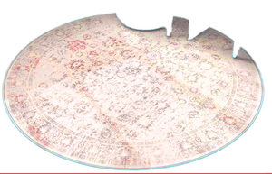 <b>Boho</b> Tufted Washable Eco-Friendly Ultra-Thin Grey Distressed Print Traditional Round Rug for Bedroom <b>Nursery</b> Entryway - Product Image 3