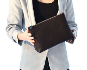 Portable Vintage Vegan Leather Makeup Pouch Genuine Leather <b>Travel</b> Cosmetic <b>Organizer</b> Beauty <b>Bag</b> for Women Zipper Pouch LCB-0024 - Product Image 1
