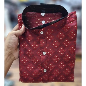 ผ้าไหมแจ็คการ์ดแฟชั่นพร้อมใส่ทำงานพร้อมที่จะสวมใส่สีเลือดหมู - Product Image 3