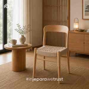 High-End Solid Teak Wood Woven <b>Dining</b> <b>Chair</b> Contemporary Armless Restaurant Cafe Furniture Made in Indonesia - Product Image 6