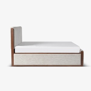Modern Upholstered <b>with</b> Fabric <b>Bed</b> Frame <b>Queen</b> Size Soft <b>Bed</b> <b>with</b> Quilted Headboard and Footboard - Product Image 3