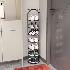 Elegant Gold <b>Shoe</b> Rack Three Tier Organizer <b>Compact</b> Space Saving Design Sturdy Frame Modern Entryway <b>Storage</b> Solution - Product Image 4