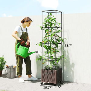 Fioriera Rialzata Grande in Acciaio Zincato per Piante e Fiori, da Interno ed Esterno, da Appendere alle Pareti per Hotel e Ristoranti - Product Image 3
