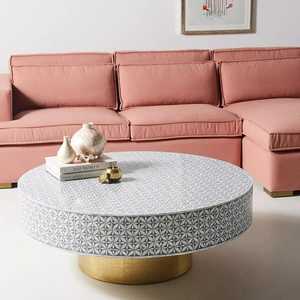 Table basse élégante en incrustation d'os Table basse de luxe artisanale avec détails en nacre pour le style du salon et de la salle à manger - Product Image 6